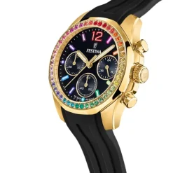 Festina Damenuhr PU schwarz Festina Boyfriend Armbanduhr UF20650/3