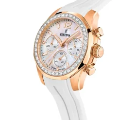 Festina Damenuhr PU weiß Festina Boyfriend Armbanduhr UF20611/1