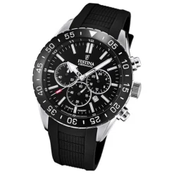 Festina Herren Armbanduhr Keramik F20515/2 Analog Silikon schwarz UF20515/2