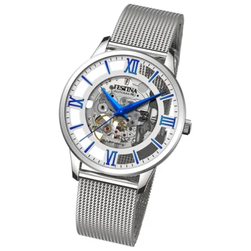 Festina Herren Armbanduhr Automatik F20534/1 Analog Edelstahl silber UF20534/1