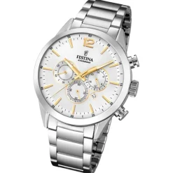 Festina Herren Armbanduhr Time Chronograph F20343/1 Edelstahl silber UF20343/1