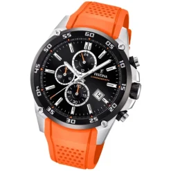 Festina Herren Armbanduhr The Originals F20330/4 Quarz PU orange UF20330/4