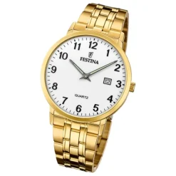 Festina Herren Armbanduhr Klassik F20513/1 Analog Edelstahl gold UF20513/1