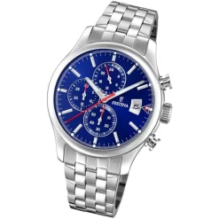 Festina Herren Armbanduhr Time Chronograph F20374/2 Quarz Stahl silber UF20374/2