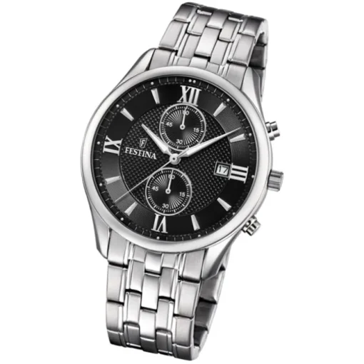 Festina Herren Armbanduhr Retro F6854/8 Quarz Edelstahl silber UF6854/8