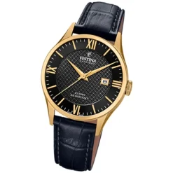 Festina Herren Armbanduhr Swiss Made F20010/4 Quarz Leder schwarz UF20010/4