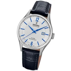 Festina Herren Armbanduhr Swiss Made F20007/2 Quarz Leder schwarz UF20007/2