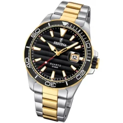 Festina Herren Armbanduhr Prestige F20362/2 Edelstahl silber gold UF20362/2