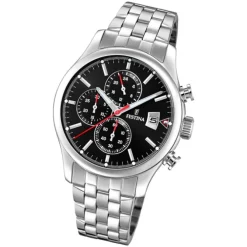 Festina Herren Armbanduhr Time Chronograph F20374/3 Quarz Stahl silber UF20374/3