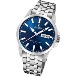 Festina Herren Armbanduhr Klassik F20357/3 Quarz Edelstahl silber UF20357/3