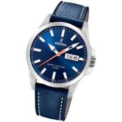 Festina Herren Armbanduhr Klassik F20358/3 Quarz Leder blau UF20358/3