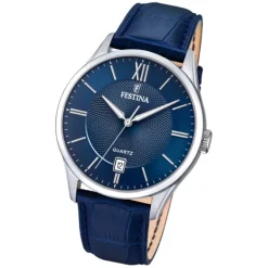 Festina Herren Armbanduhr Klassik F20426/2 Quarz Leder dunkelblau UF20426/2
