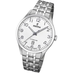 Festina Herren Armbanduhr Klassik F20466/1 Quarz Titan silber UF20466/1