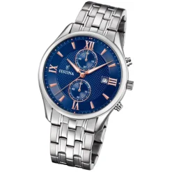 Festina Herren Armbanduhr Retro F6854/6 Quarz Edelstahl silber UF6854/6