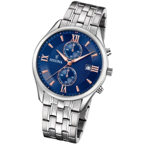 Festina Herren Armbanduhr Retro F6854/6 Quarz Edelstahl silber UF6854/6