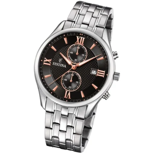 Festina Herren Armbanduhr Retro F6854/7 Quarz Edelstahl silber UF6854/7