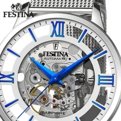 Festina Herren Armbanduhr Automatik F20534/1 Analog Edelstahl silber UF20534/1