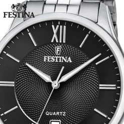 Festina Herren Armbanduhr Klassik F20425/3 Quarz Edelstahl silber UF20425/3