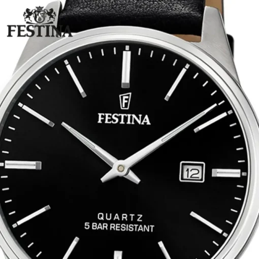 Festina Herren Armbanduhr Klassik F20512/4 Analog Leder schwarz UF20512/4