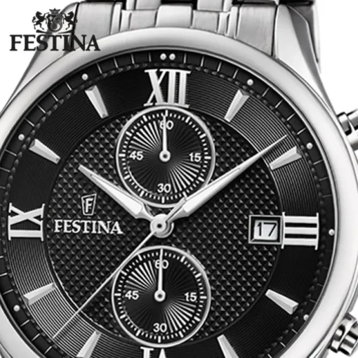 Festina Herren Armbanduhr Retro F6854/8 Quarz Edelstahl silber UF6854/8