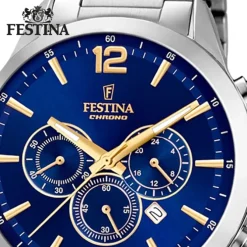 Festina Herren Armbanduhr Time Chronograph F20343/2 Edelstahl silber UF20343/2