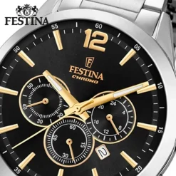 Festina Herren Armbanduhr Time Chronograph F20343/4 Edelstahl silber UF20343/4
