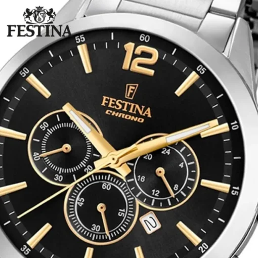 Festina Herren Armbanduhr Time Chronograph F20343/4 Edelstahl silber UF20343/4