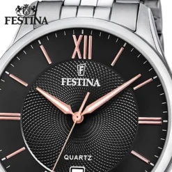 Festina Herren Armbanduhr Klassik F20425/6 Quarz Edelstahl silber UF20425/6
