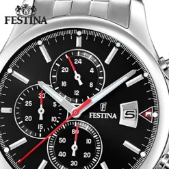 Festina Herren Armbanduhr Time Chronograph F20374/3 Quarz Stahl silber UF20374/3