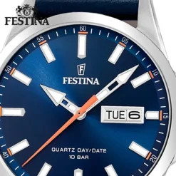 Festina Herren Armbanduhr Klassik F20358/3 Quarz Leder blau UF20358/3
