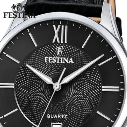 Festina Herren Armbanduhr Klassik F20426/3 Quarz Leder schwarz UF20426/3