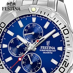 Festina Herren Armbanduhr Multifunktion F20445/2 Edelstahl silber UF20445/2