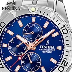 Festina Herren Armbanduhr Multifunktion F20445/5 Edelstahl silber UF20445/5