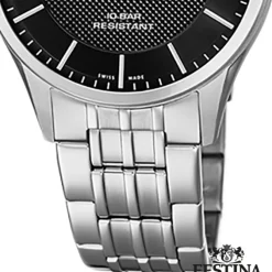 Festina Herren Armbanduhr Swiss Made F20005/4 Quarz Edelstahl silber UF20005/4