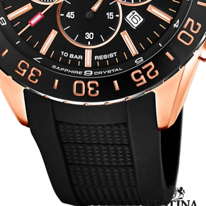 Festina Herren Armbanduhr Keramik F20516/2 Analog Silikon schwarz UF20516/2