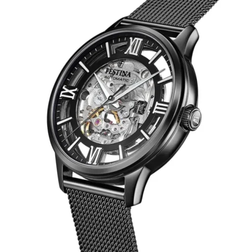Festina Herren Armbanduhr Automatik F20535/1 Analog Edelstahl schwarz UF20535/1
