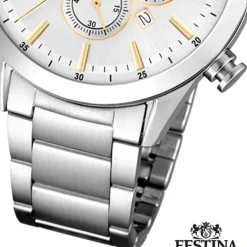 Festina Herren Armbanduhr Time Chronograph F20343/1 Edelstahl silber UF20343/1