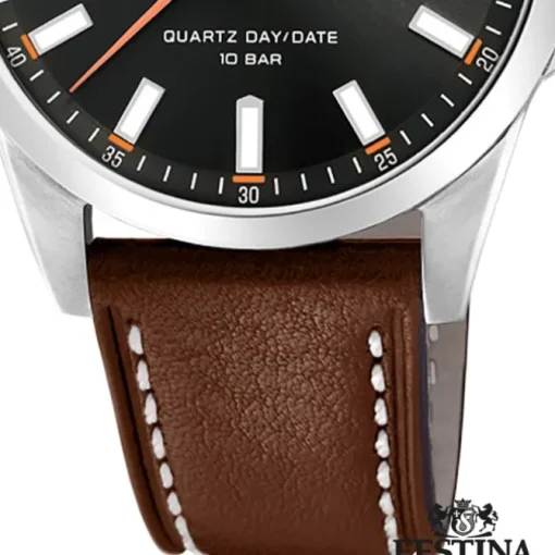 Festina Herren Armbanduhr Klassik F20358/2 Quarz Leder hellbraun UF20358/2
