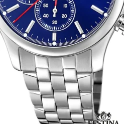 Festina Herren Armbanduhr Time Chronograph F20374/2 Quarz Stahl silber UF20374/2