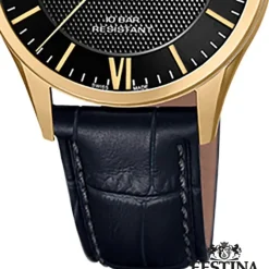 Festina Herren Armbanduhr Swiss Made F20010/4 Quarz Leder schwarz UF20010/4