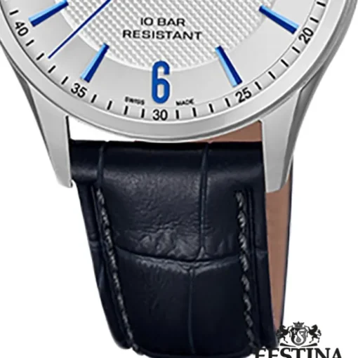 Festina Herren Armbanduhr Swiss Made F20007/2 Quarz Leder schwarz UF20007/2