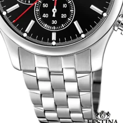 Festina Herren Armbanduhr Time Chronograph F20374/3 Quarz Stahl silber UF20374/3