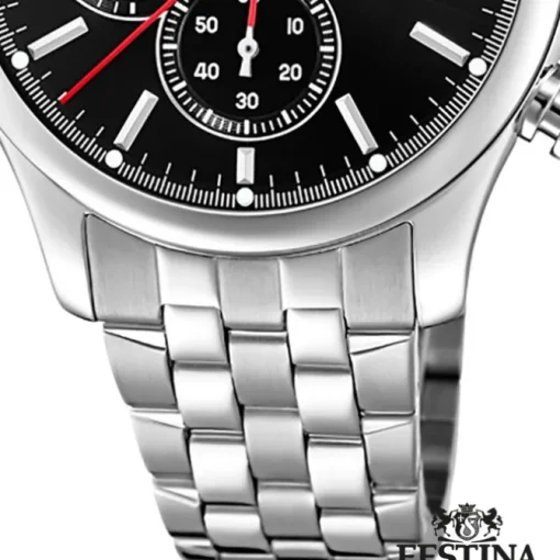 Festina Herren Armbanduhr Time Chronograph F20374/3 Quarz Stahl silber UF20374/3