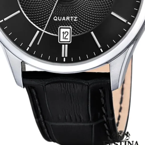 Festina Herren Armbanduhr Klassik F20426/3 Quarz Leder schwarz UF20426/3