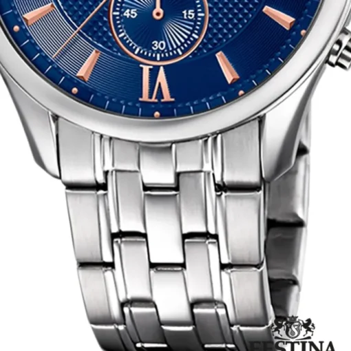 Festina Herren Armbanduhr Retro F6854/6 Quarz Edelstahl silber UF6854/6