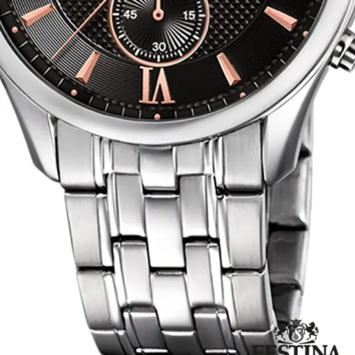 Festina Herren Armbanduhr Retro F6854/7 Quarz Edelstahl silber UF6854/7