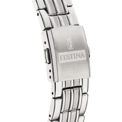Festina Herren Armbanduhr Swiss Made F20005/4 Quarz Edelstahl silber UF20005/4