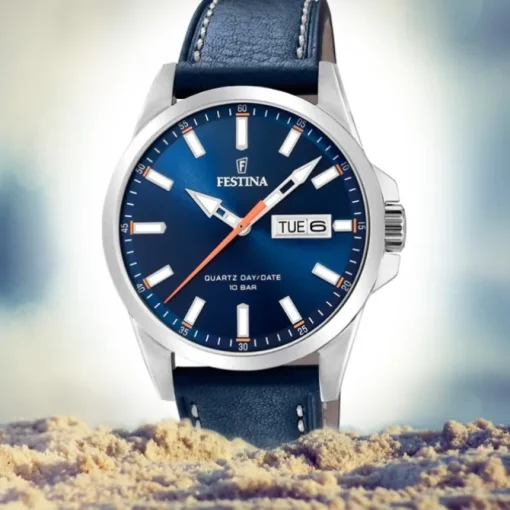 Festina Herren Armbanduhr Klassik F20358/3 Quarz Leder blau UF20358/3