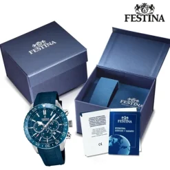 Festina Herren Armbanduhr Keramik F20515/1 Analog Silikon blau UF20515/1