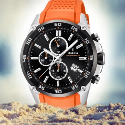 Festina Herren Armbanduhr The Originals F20330/4 Quarz PU orange UF20330/4